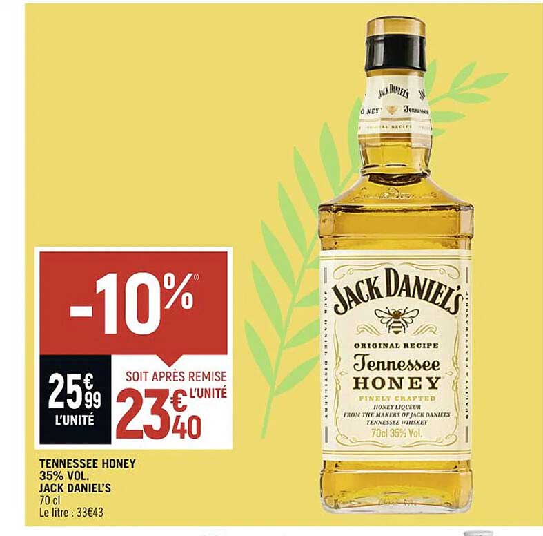 tennessee honey 35% vol. jack daniel's
