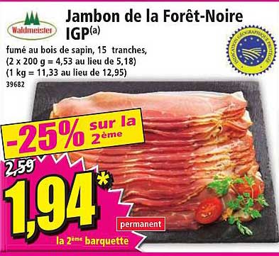 Waldmeister Jambon De Forêt-noire Igp