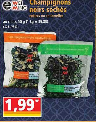 wei ming champignons noirs séchés