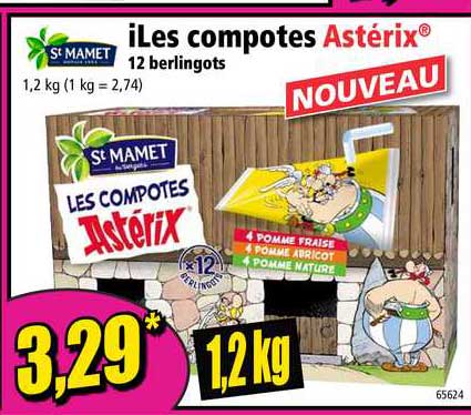 12 Berlingots Les Compotes Astérix St Mamet
