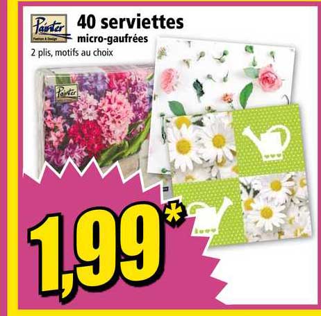 40 serviettes micro gaufrées painter