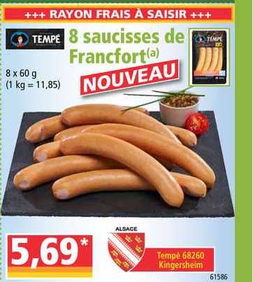 8 saucisses de francfort tempé