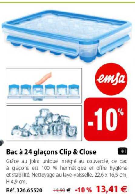 bac à 24 glaçons clip & close emsa