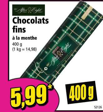chocolats fins à la menthe after eight