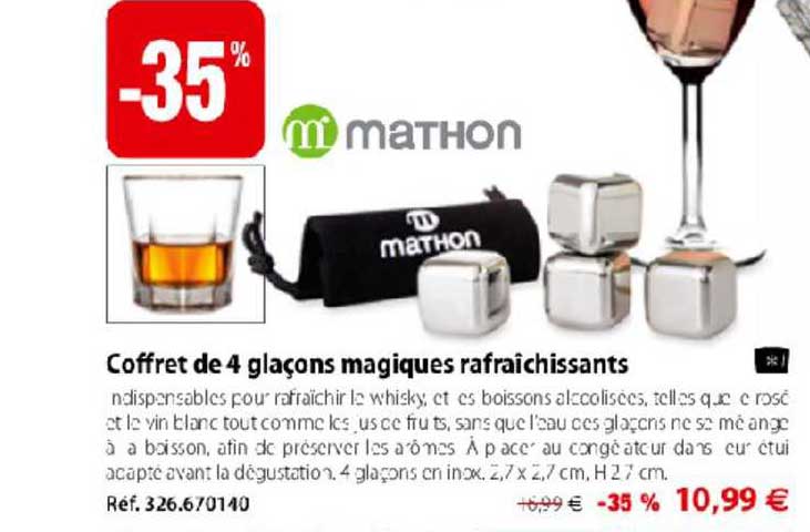 coffret de 4 glaçons magiques rafraîchissants mathon