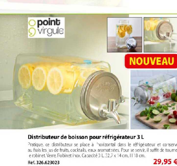 distributeur de boisson pour réfrigérateur 3 l point virgule