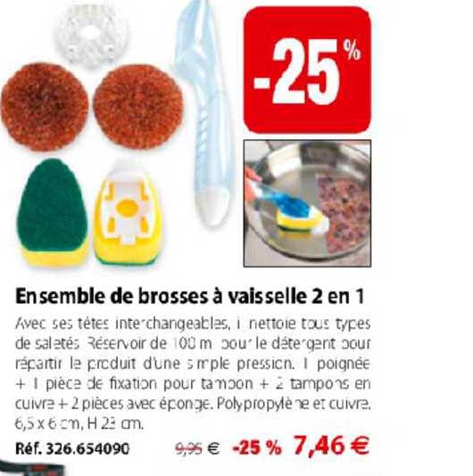 Ensemble De Brosses à Vaisselle 2en1