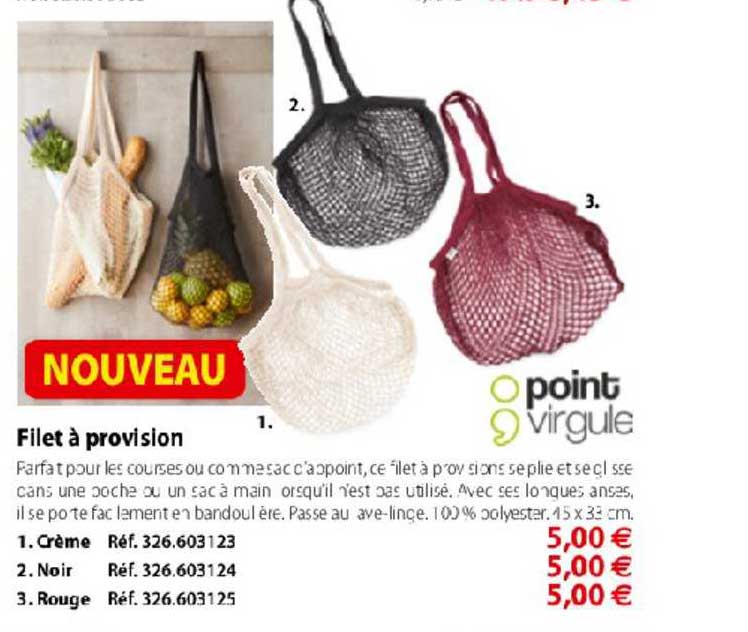 filet à provision point virgule