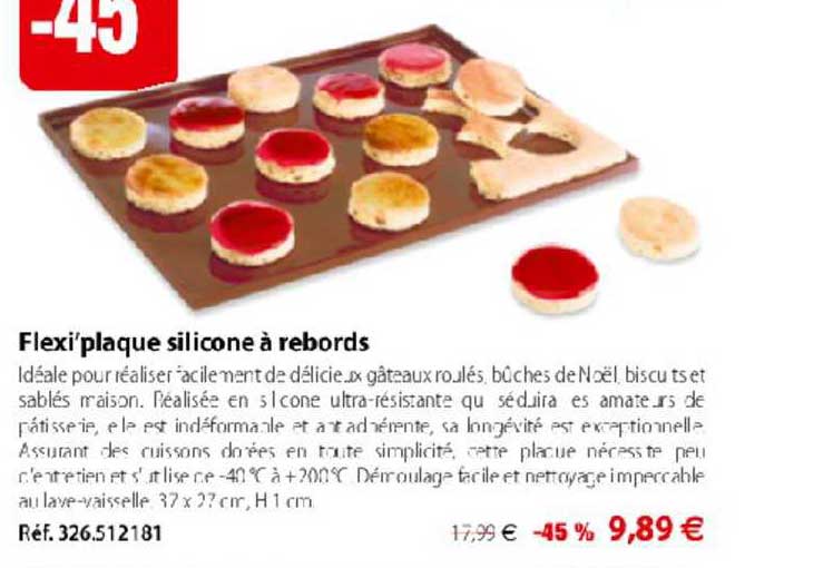 flexi plaque silicone à rebords