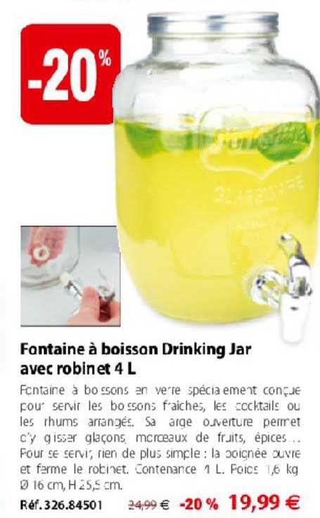 fontaine à boisson 4 l drinking jar avec robinet