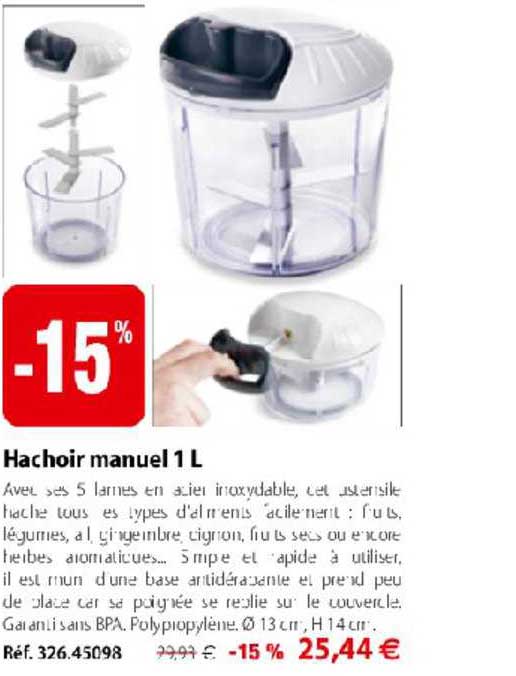hachoir manuel 1 litre