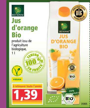 jus d orange bio bio sonne
