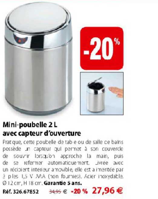 mini poubelle 2l avec capteur d ouverture