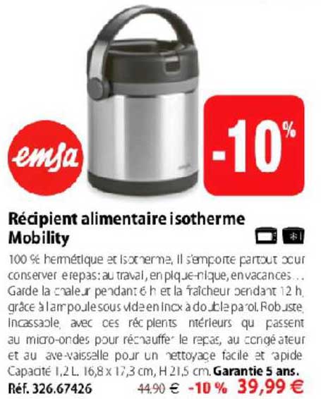 Récipient Alimentaire Isotherme Mobility Emsa