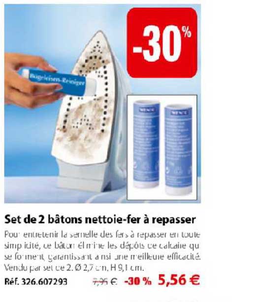 set de 2 bâtons nettoie fer à repasser
