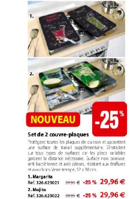 set de 2 couvre plaques