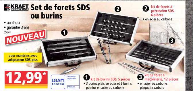 set de forets sds ou burins kraft