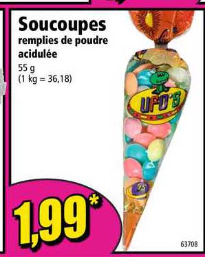 soucoupes remplies de poudre acidulée upo s