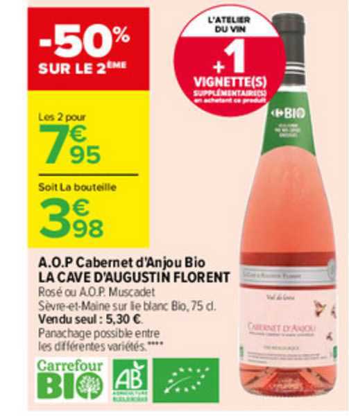 a.o.p. cabernet d'anjou bio la cave d'augustin florent