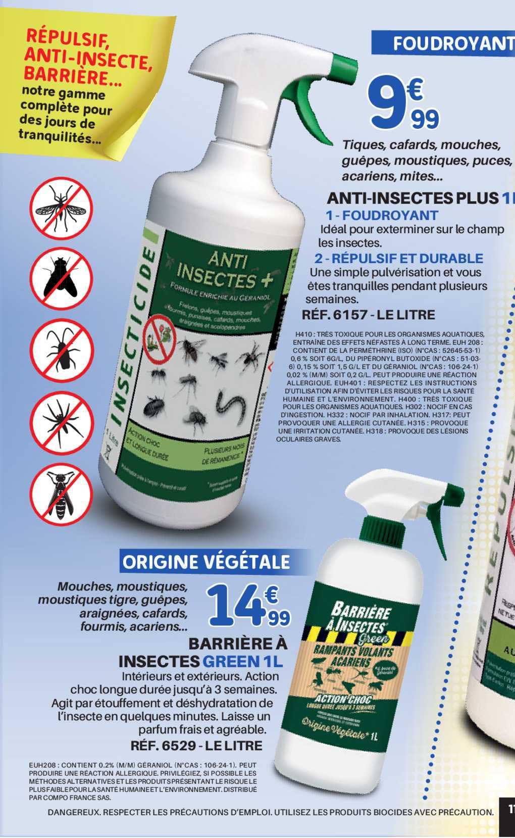 anti-insectes plus, brassière à insectes green 1 l