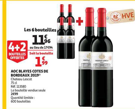 Aoc Blayes Côtes De Bordeaux 2019 Chateau Lescat