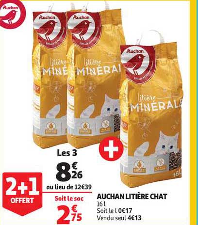 Auchan Litière Chat