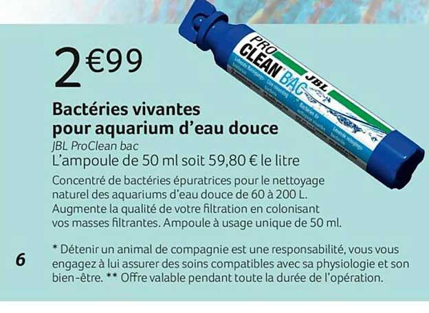 bactéries vivantes pour aquarium d'eau douce