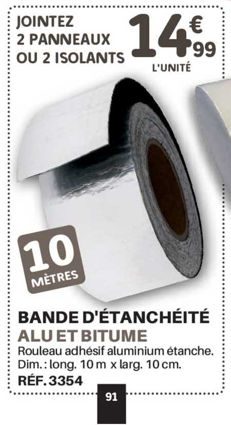 bande d'étanchéité alu et bitume