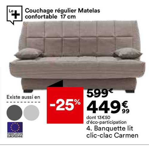 banquette lit clic-clac carmen