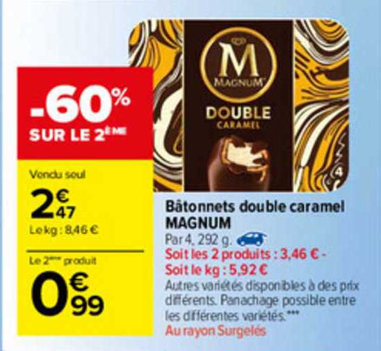 Bâtonnets Double Caramel Magnum