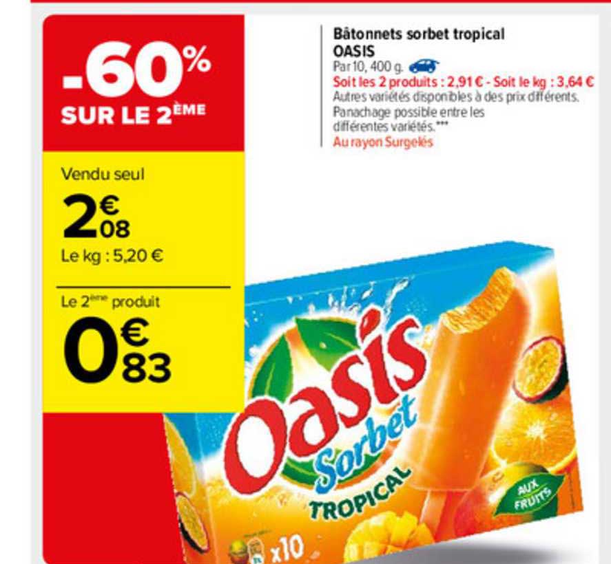 Bâtonnets Sorbet Tropical Oasis