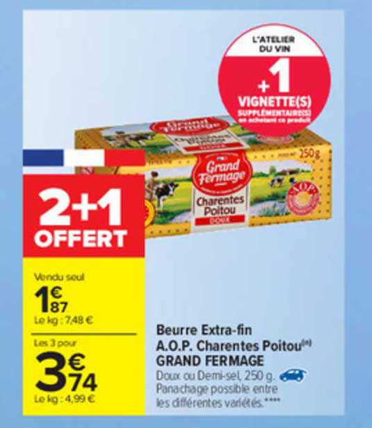 beurre extra-fin aop charentes poitou grand fermage