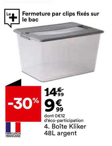 boîte kliker 48l argent