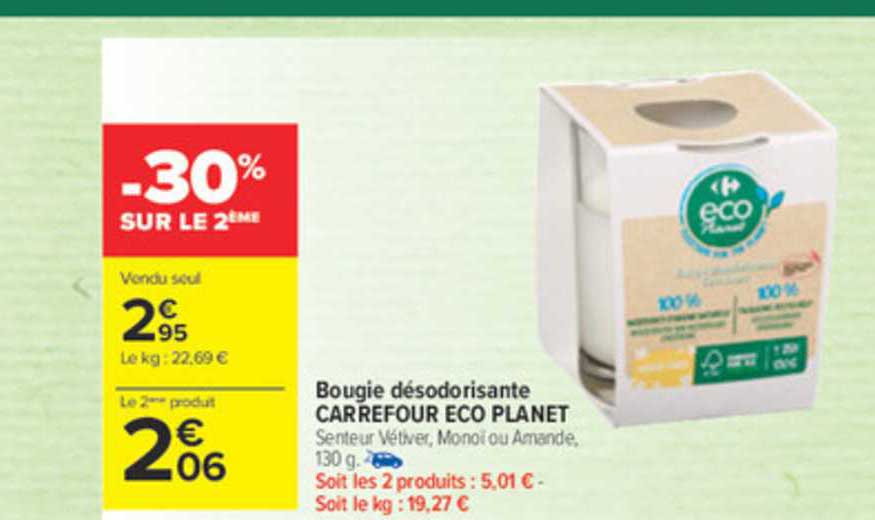 bougie désodorisante carrefour éco planet