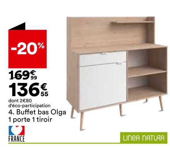 buffet bas olga 1 porte 1 tiroir linea natura
