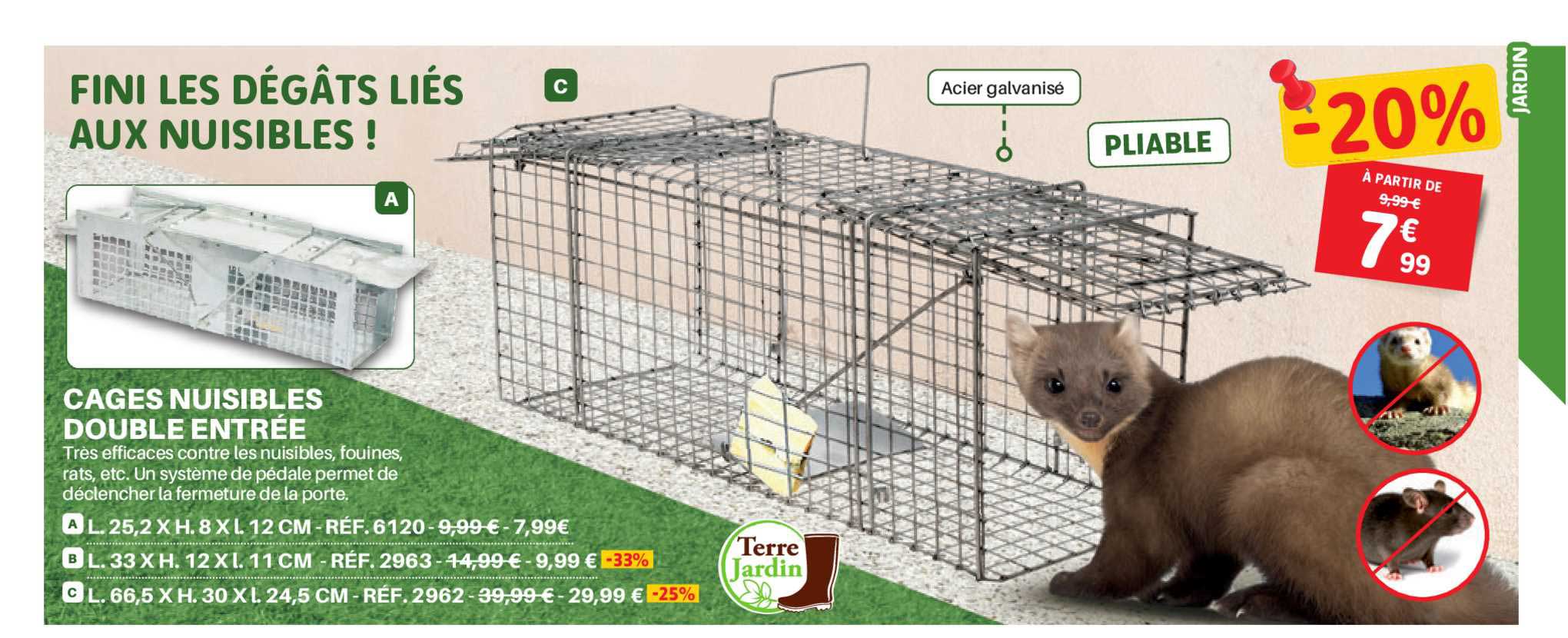 cages nuisibles double entrée