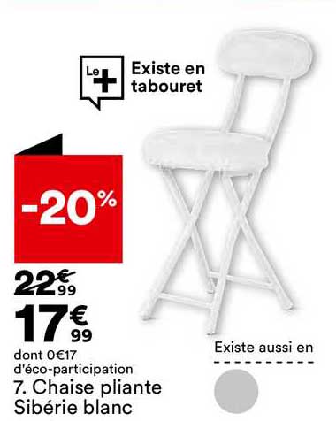 Chaise Pliante Sibérie Blanc