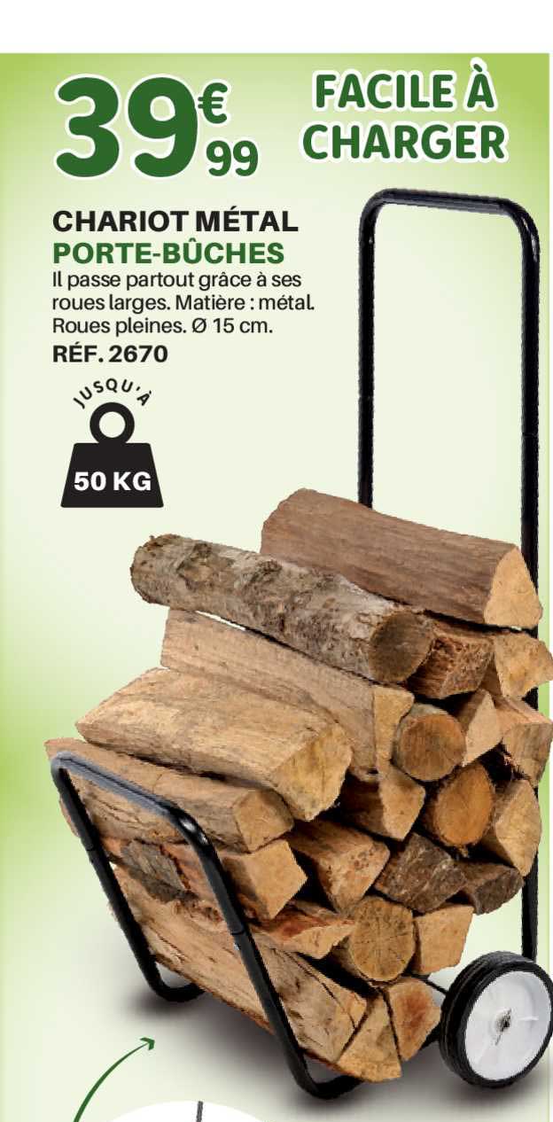 Chariot Métal Porte-bûches