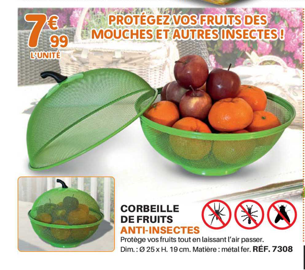 corbeille de fruits anti-insectes