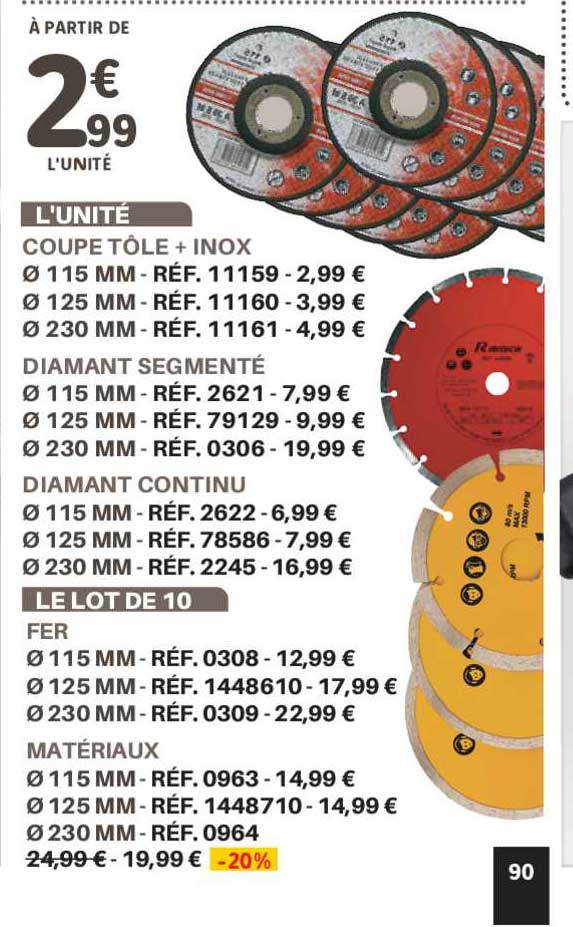 Coupe Tôle + Inox, Diamant Segmenté, Diamant Continu, Fer, Matériaux