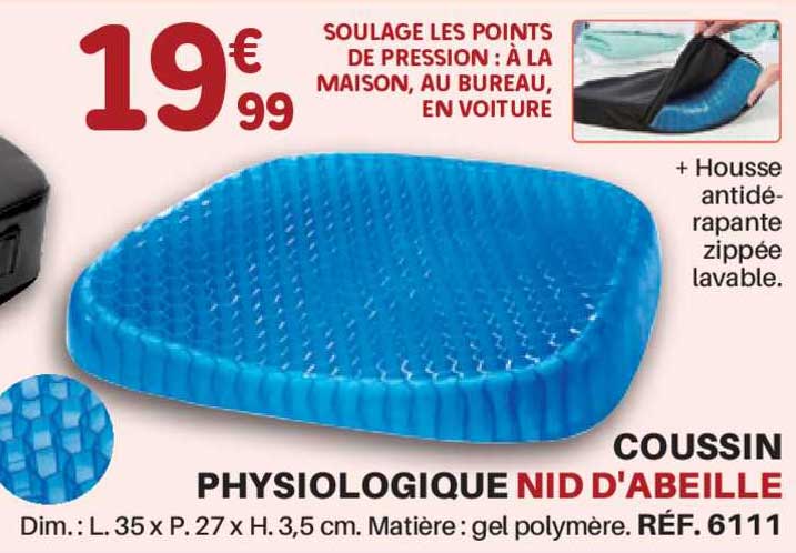 coussin physiologique nid d'abeille