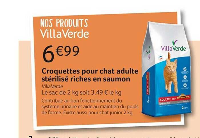 croquettes pour chat adulte stérilisé riches en saumon