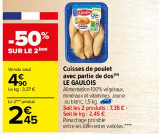 cuisses de poulet avec partie de dos le gaulois