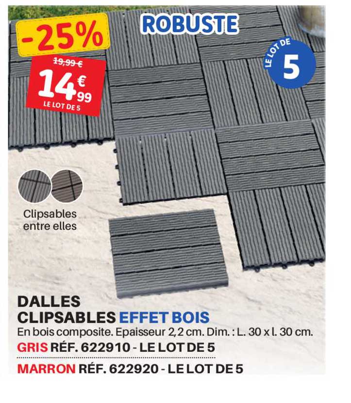 dalles clipsables effet bois