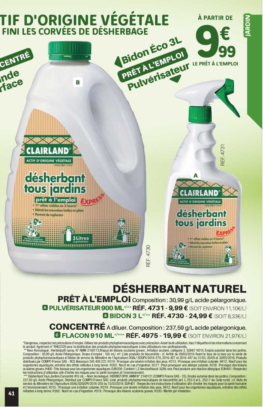 désherbant naturel prêt à l'emploi, concentré