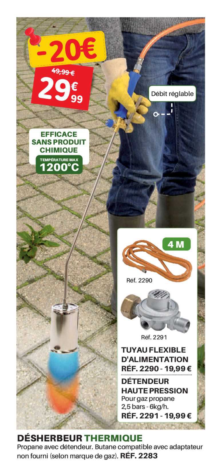 Désherbeur Thermique , Tuyau Flexible D'alimentation, Détendeur Haute Pression