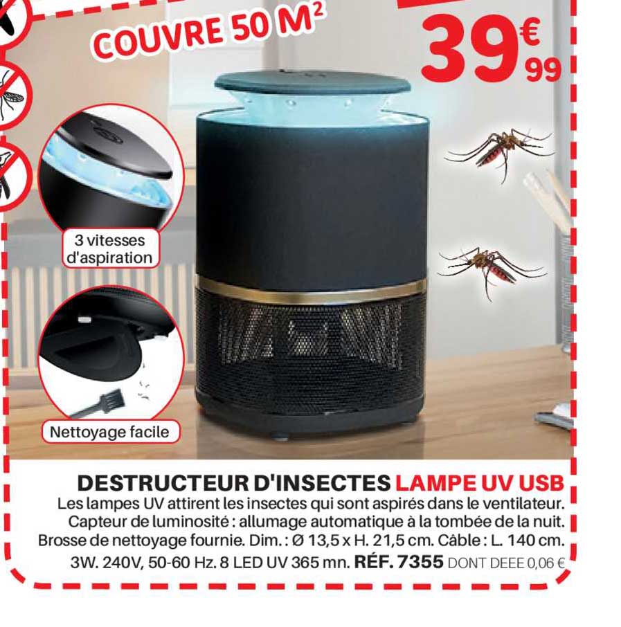 destructeur d'insectes lampe uv usb