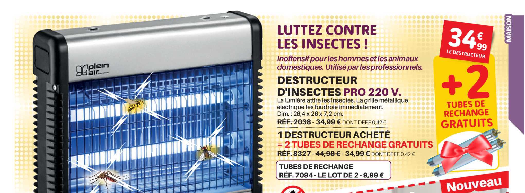 destructeur d'insectes pro 220 v