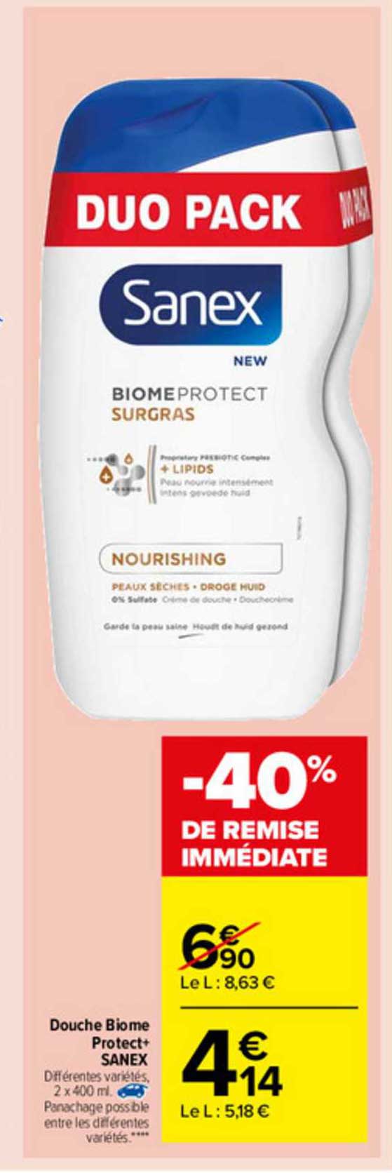 douche biome protect sanex