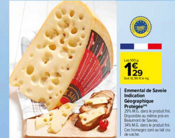 emmental de savoie indication géographique protégée